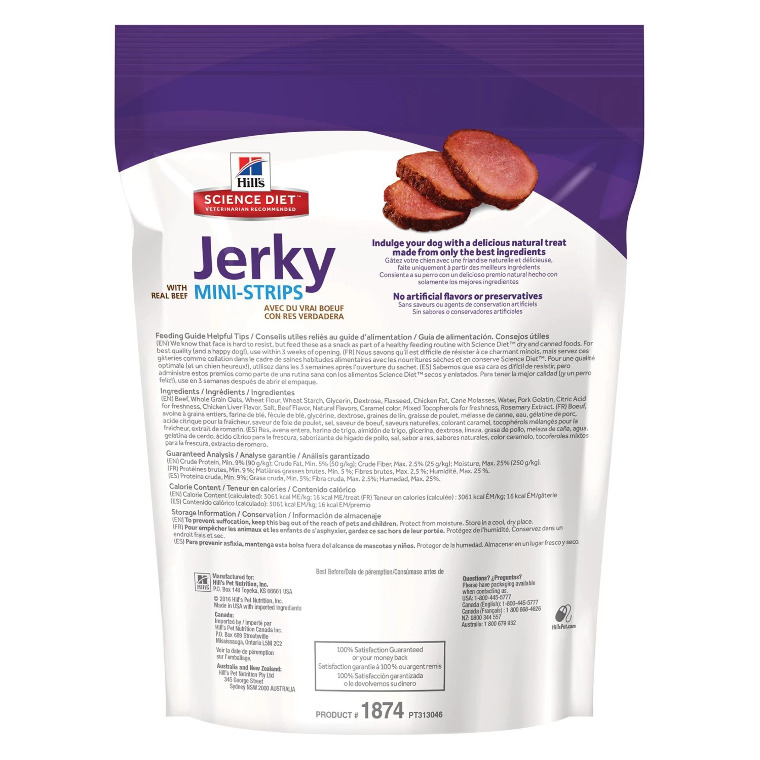Hill's® Science Diet® Mini Jerky Strips Dog Treat - Natural, Beef 2 Hill's® Science Diet® Mini Jerky Strips Dog Treat - Natural, Beef - Image 2
