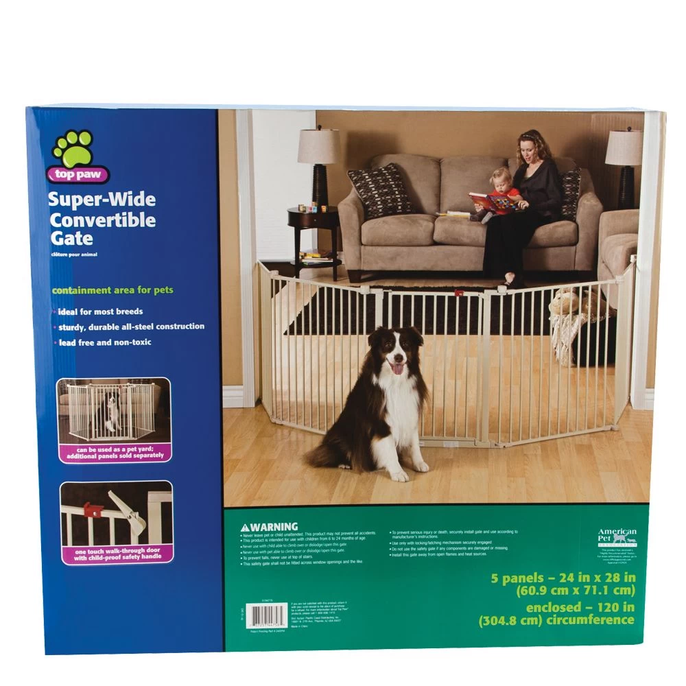 Top Paw® Super-Wide Convertible Pet Gate 2 Top Paw® Super-Wide Convertible Pet Gate - Image 2