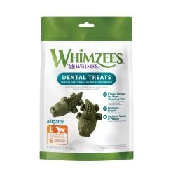 WHIMZEES Alligator Large Dental Dog Treat - Natural, Gluten Free