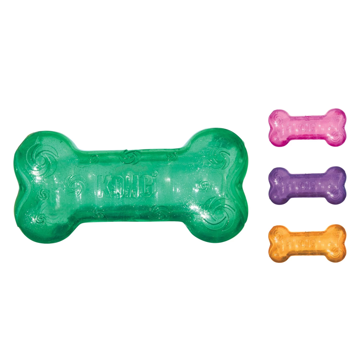 KONG® Crackle Squeezz® Bone Dog Toy - Squeaker (COLOR VARIES) 3 KONG® Crackle Squeezz® Bone Dog Toy - Squeaker (COLOR VARIES) - Image 3