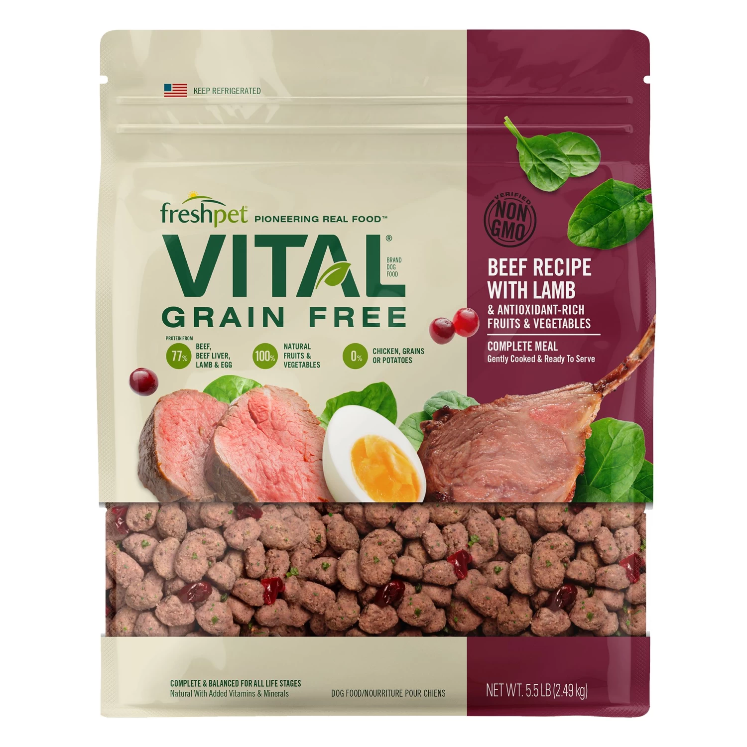 Freshpet® Vital™ Grain Free Complete Meals Beef With Lamb Adult Dog Food 1 Freshpet® Vital™ Grain Free Complete Meals Beef With Lamb Adult Dog Food