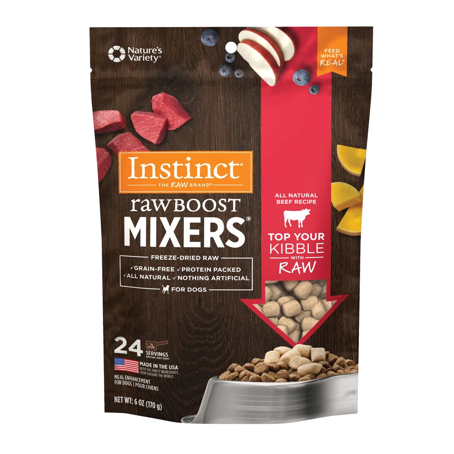 Instinct® Raw Boost Mixers Dog Food Topper - Grain Free, Freeze Dried Raw, Beef 1 Instinct® Raw Boost Mixers Dog Food Topper - Grain Free, Freeze Dried Raw, Beef