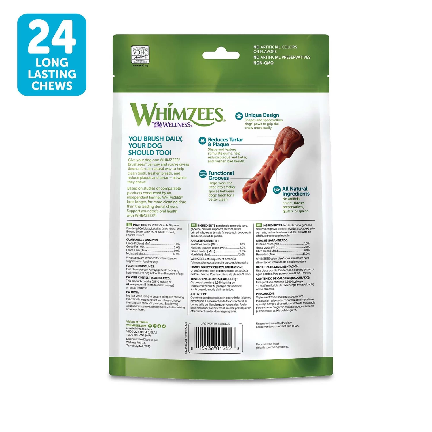 WHIMZEES Brushzees Small Dental Dog Treat - Natural, Grain Free 2 WHIMZEES Brushzees Small Dental Dog Treat - Natural, Grain Free - Image 2