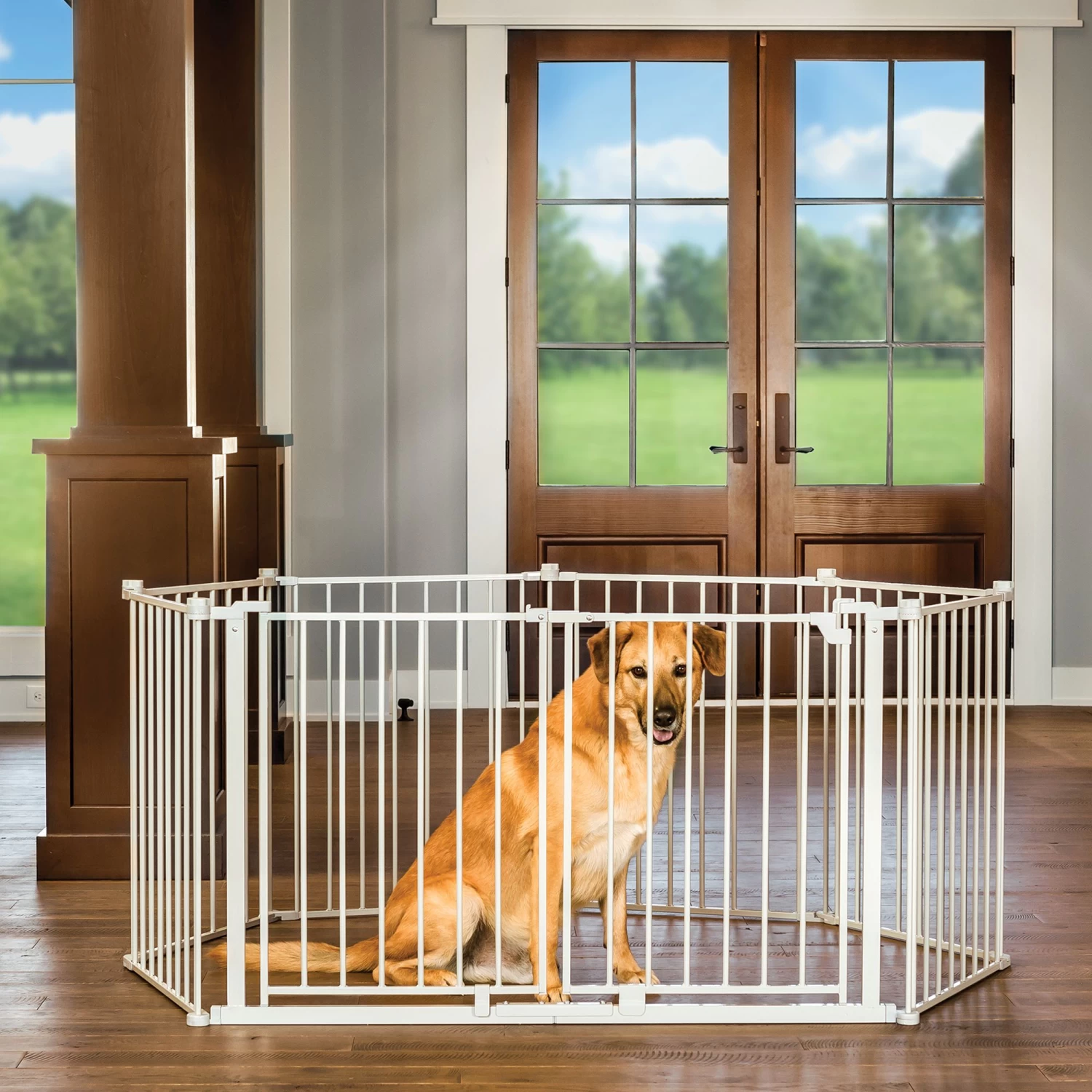 Top Paw® 2-in-1 Double Door Pet Gate & Pen 4 Top Paw® 2-in-1 Double Door Pet Gate & Pen - Image 4