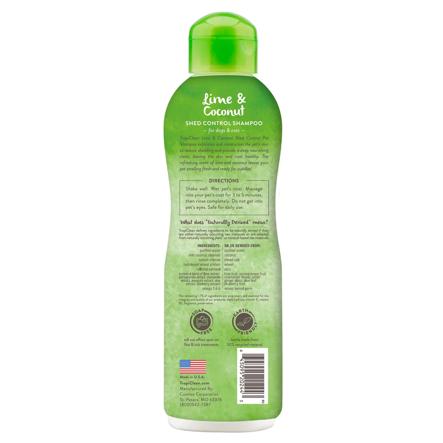 TropiClean® Lime & Coconut DeSheding Dog Shampoo 2 TropiClean® Lime & Coconut DeSheding Dog Shampoo - Image 2