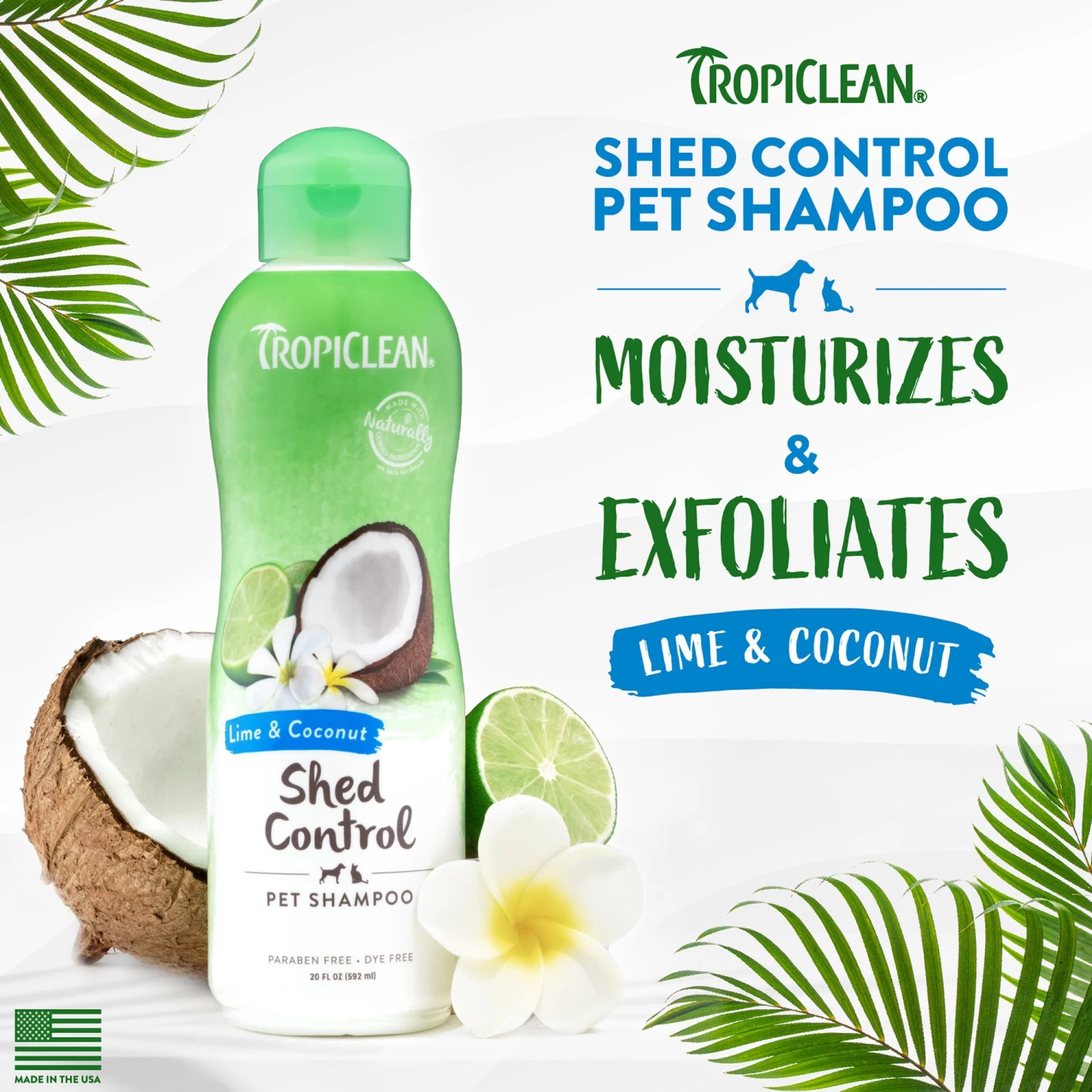 TropiClean® Lime & Coconut DeSheding Dog Shampoo 4 TropiClean® Lime & Coconut DeSheding Dog Shampoo - Image 4