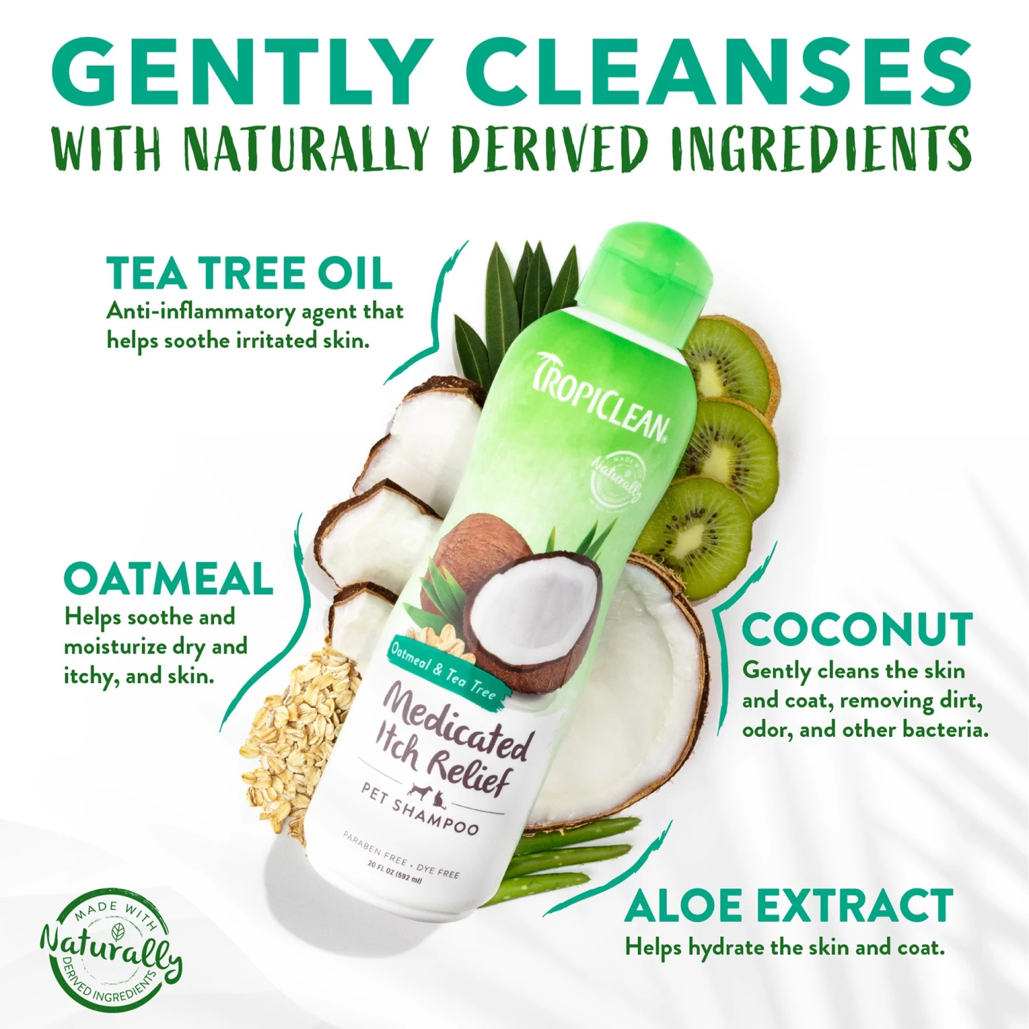 TropiClean® Medicated Oatmeal & Tea Tree Dog Shampoo 5 TropiClean® Medicated Oatmeal & Tea Tree Dog Shampoo - Image 5