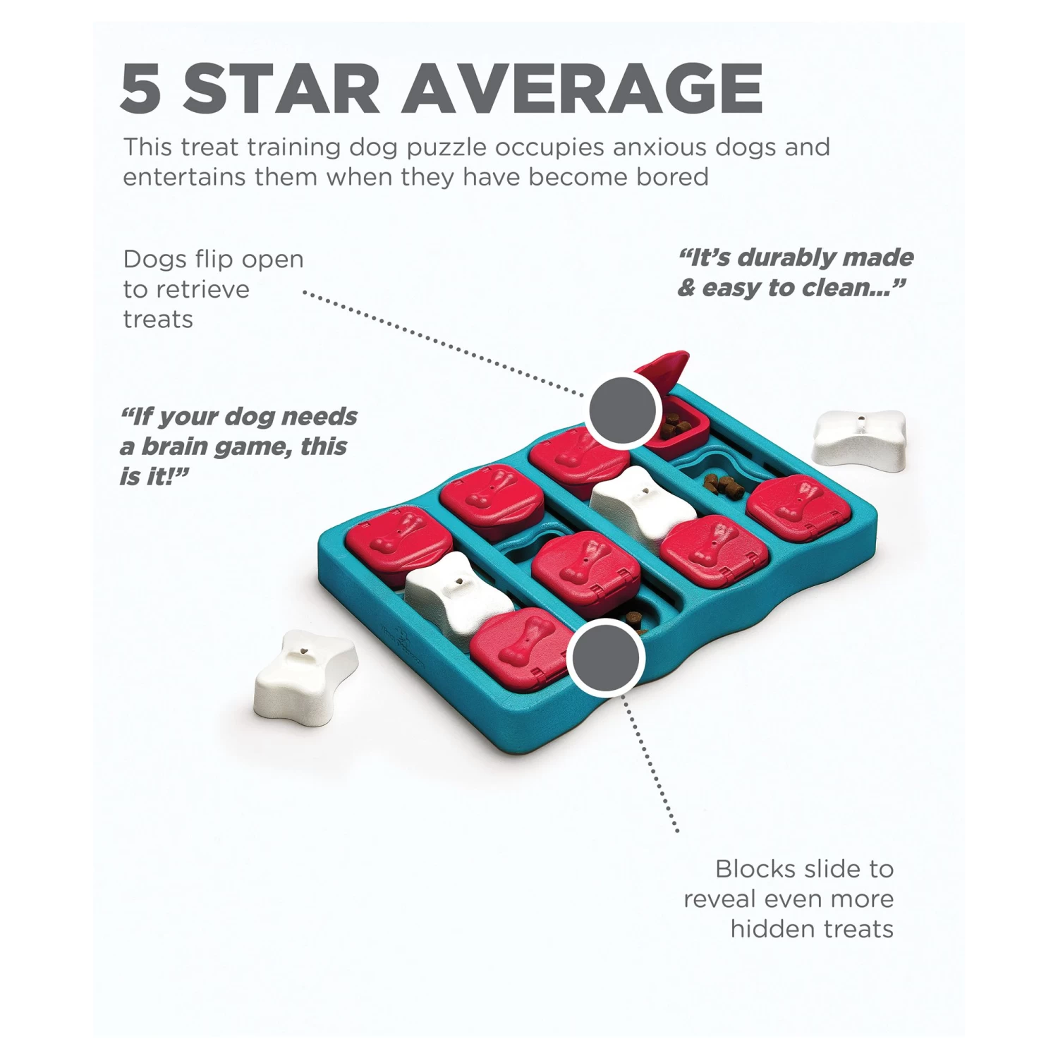 Nina Ottosson® Outward Hound® Dog Brick Treat Dispensing Dog Toy 2 Nina Ottosson® Outward Hound® Dog Brick Treat Dispensing Dog Toy - Image 2