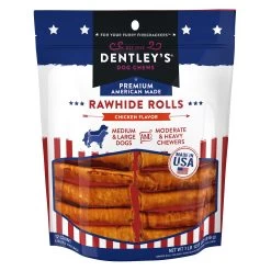 Dentley's® American Made 6" Rawhide Rolls Dog Chew - Chicken, 12 Count
