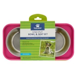 Top Paw® Stay-Put Bowl & Mat Set -Pet Essentials Shop 5283609 alt4