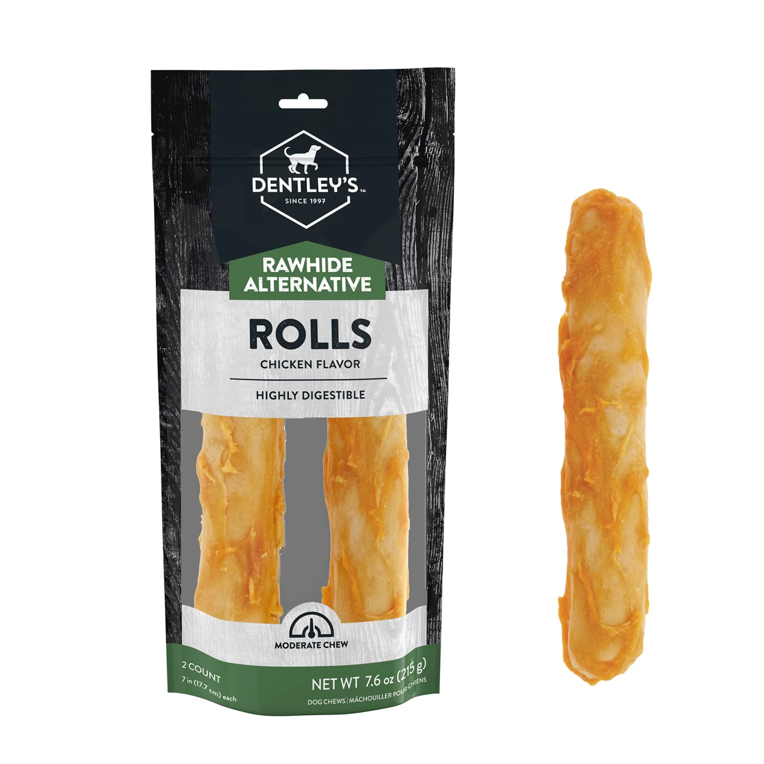 Dentley's® Rawhide-Free 7" Chicken Roll Dog Chew - 2 Count 1 Dentley's® Rawhide-Free 7" Chicken Roll Dog Chew - 2 Count