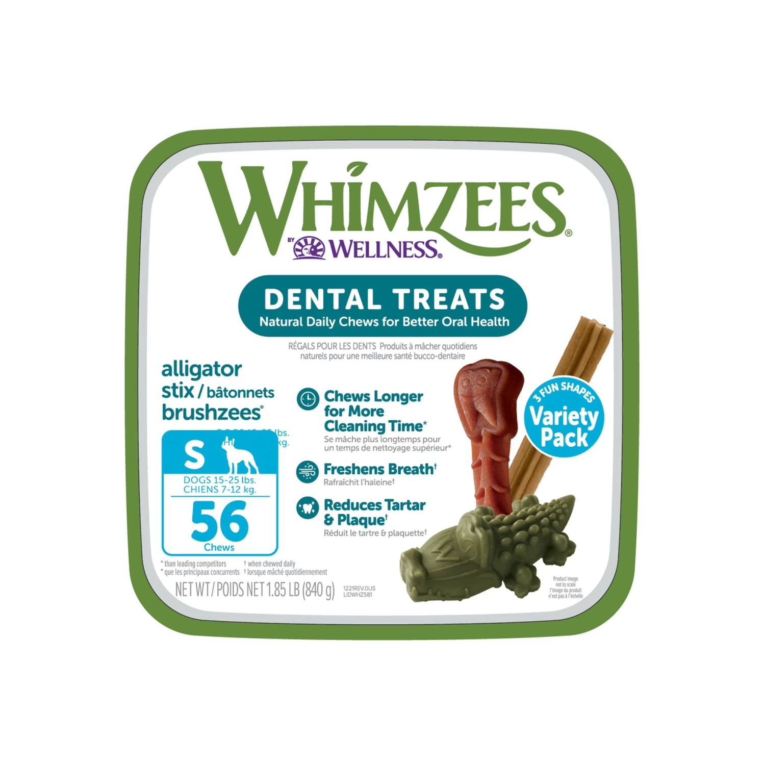 WHIMZEES Variety Value Box Small Dental Dog Treat - Natural, Grain Free, 56 Count 1 WHIMZEES Variety Value Box Small Dental Dog Treat - Natural, Grain Free, 56 Count