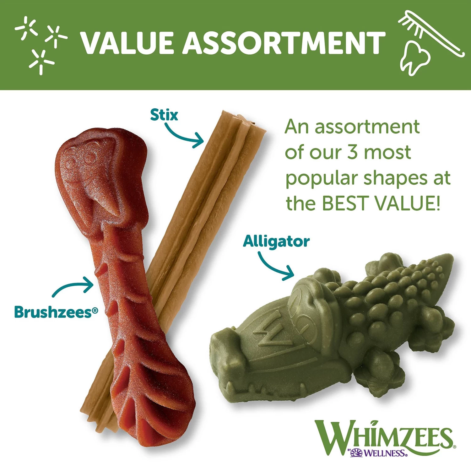 WHIMZEES Variety Value Box Small Dental Dog Treat - Natural, Grain Free, 56 Count 3 WHIMZEES Variety Value Box Small Dental Dog Treat - Natural, Grain Free, 56 Count - Image 3