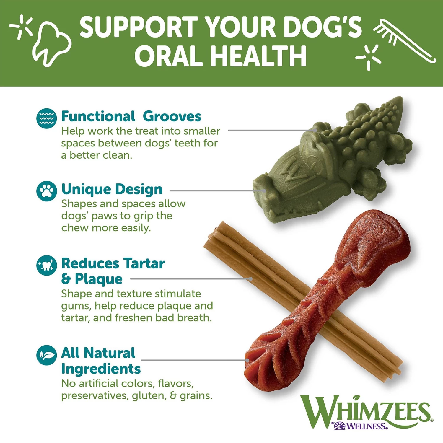 WHIMZEES Variety Value Box Small Dental Dog Treat - Natural, Grain Free, 56 Count 4 WHIMZEES Variety Value Box Small Dental Dog Treat - Natural, Grain Free, 56 Count - Image 4