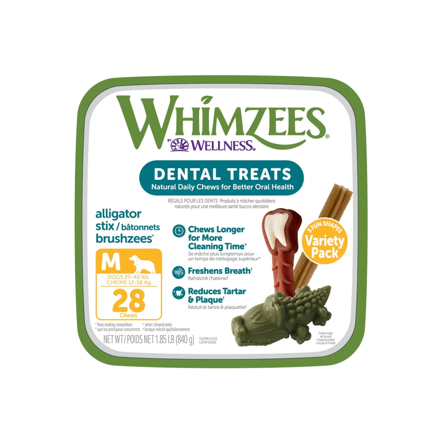 WHIMZEES Variety Value Box Medium Dental Dog Treat - Natural, Grain Free, 28 Count 1 WHIMZEES Variety Value Box Medium Dental Dog Treat - Natural, Grain Free, 28 Count