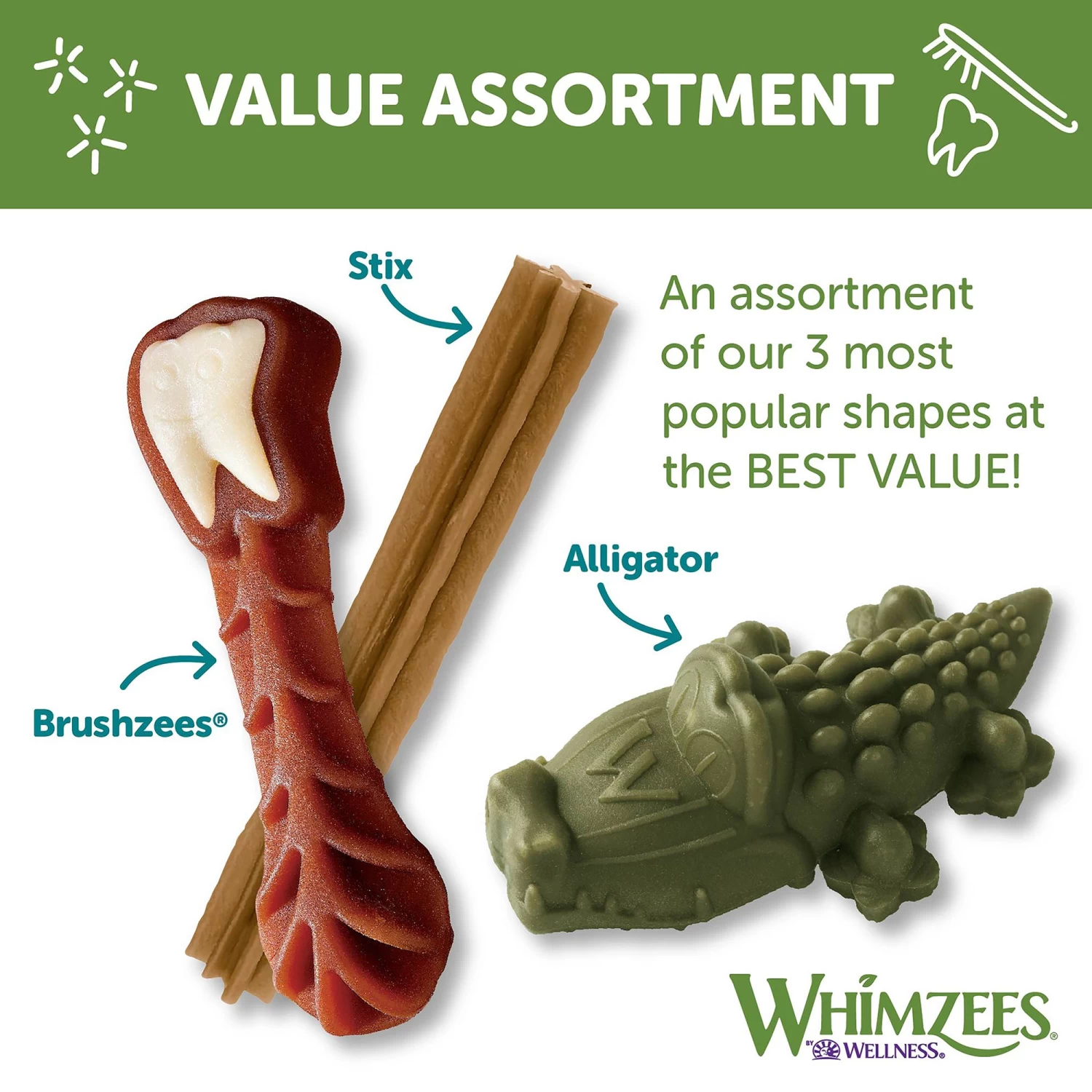 WHIMZEES Variety Value Box Medium Dental Dog Treat - Natural, Grain Free, 28 Count 3 WHIMZEES Variety Value Box Medium Dental Dog Treat - Natural, Grain Free, 28 Count - Image 3