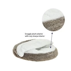 Top Paw® Faux Fur Snuggler Cave Dog Bed -Pet Essentials Shop 5291566 alt2