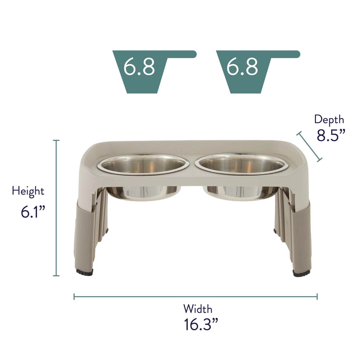 Top Paw® Adjustable Elevated Double Diner Pet Feeder 2 Top Paw® Adjustable Elevated Double Diner Pet Feeder - Image 2