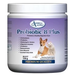 Omega Alpha Probiotic 8 Plus Powder Supplement For Dogs And Cats