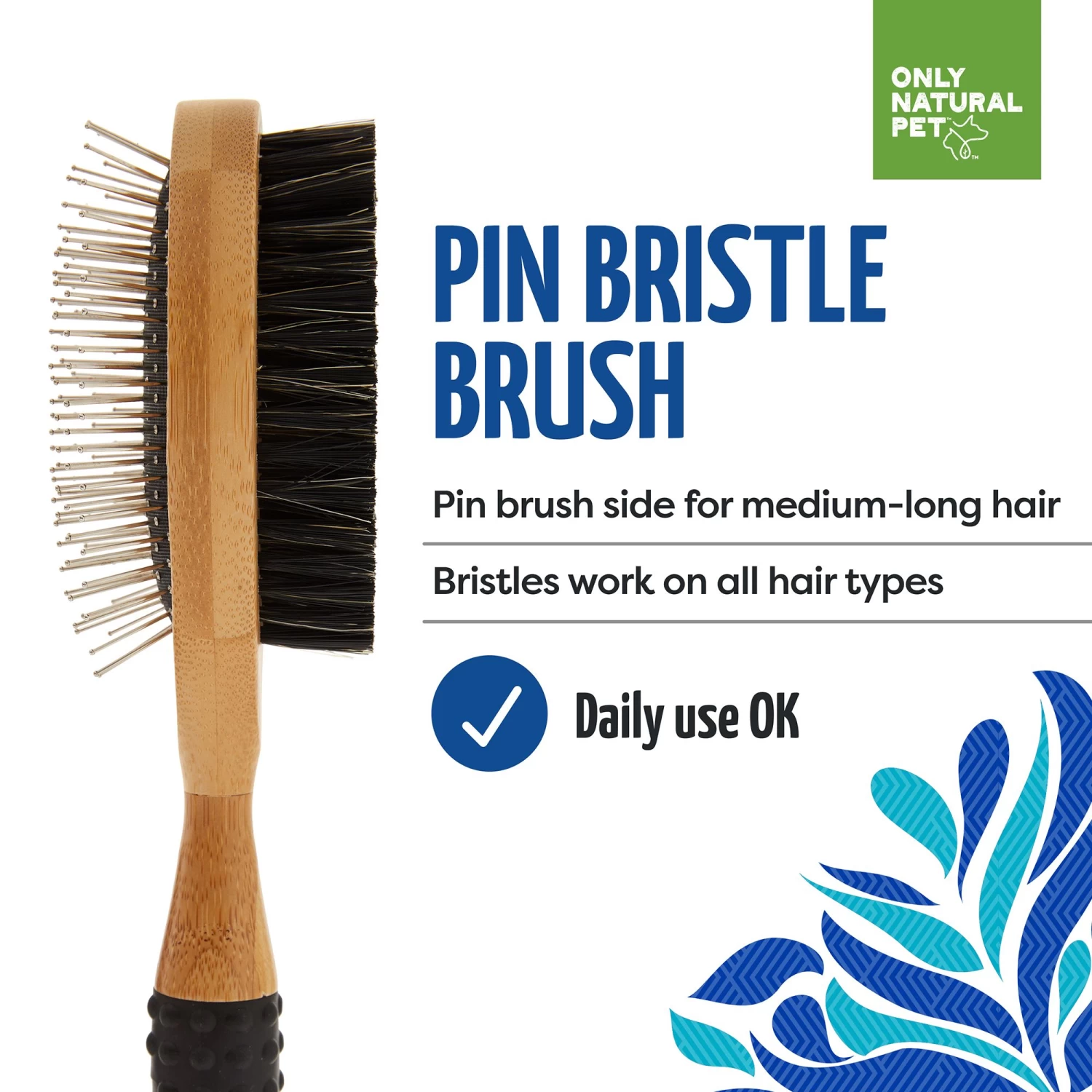 Only Natural Pet® Pin Bristle Dog Brush 2 Only Natural Pet® Pin Bristle Dog Brush - Image 2