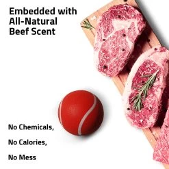 Playology® Squeaky Scented Chew Ball Dog Toy - Beef -Pet Essentials Shop 5298182 alt2
