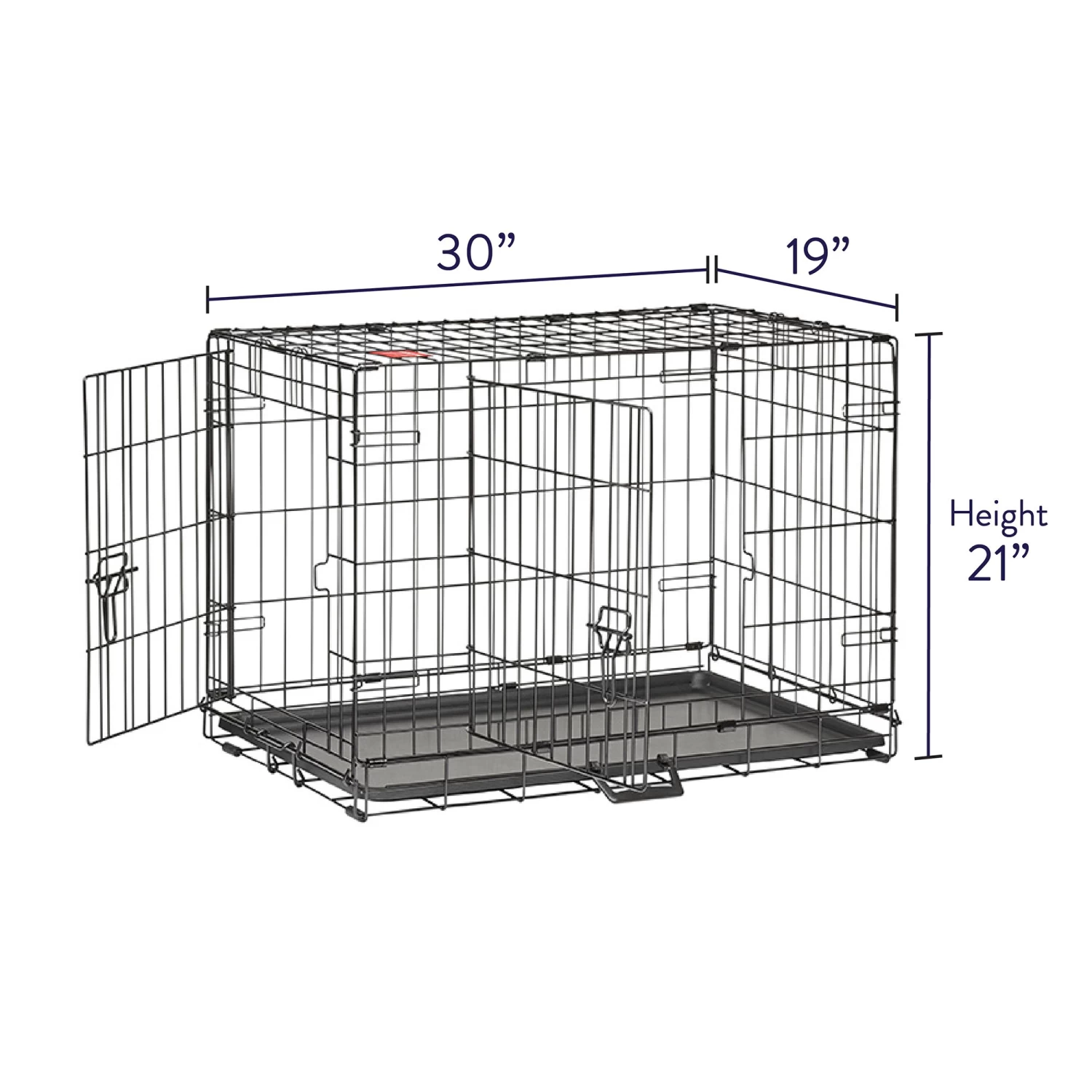 Top Paw® Double Door Folding Wire Dog Crate With Divider Panel 4 Top Paw® Double Door Folding Wire Dog Crate With Divider Panel - Image 4