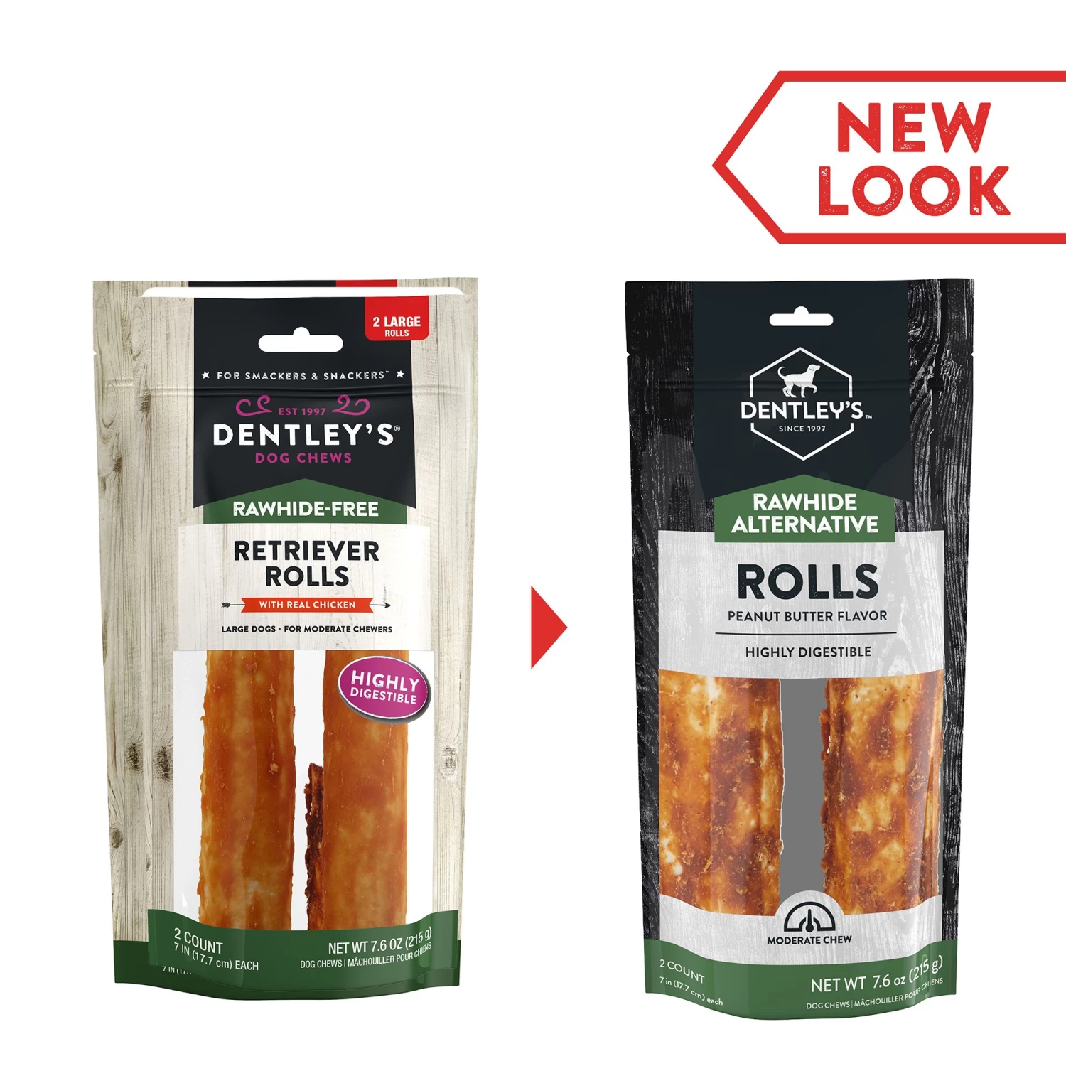 Dentley's® Rawhide-Free 7" Retriever Rolls Dog Chew - Peanut Butter, 2 Count 2 Dentley's® Rawhide-Free 7" Retriever Rolls Dog Chew - Peanut Butter, 2 Count - Image 2