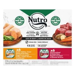 Nutro Cuts In Gravy Adult Dog Food Multi Pack - Beef & Potato Stew And Chicken, Non-GMO