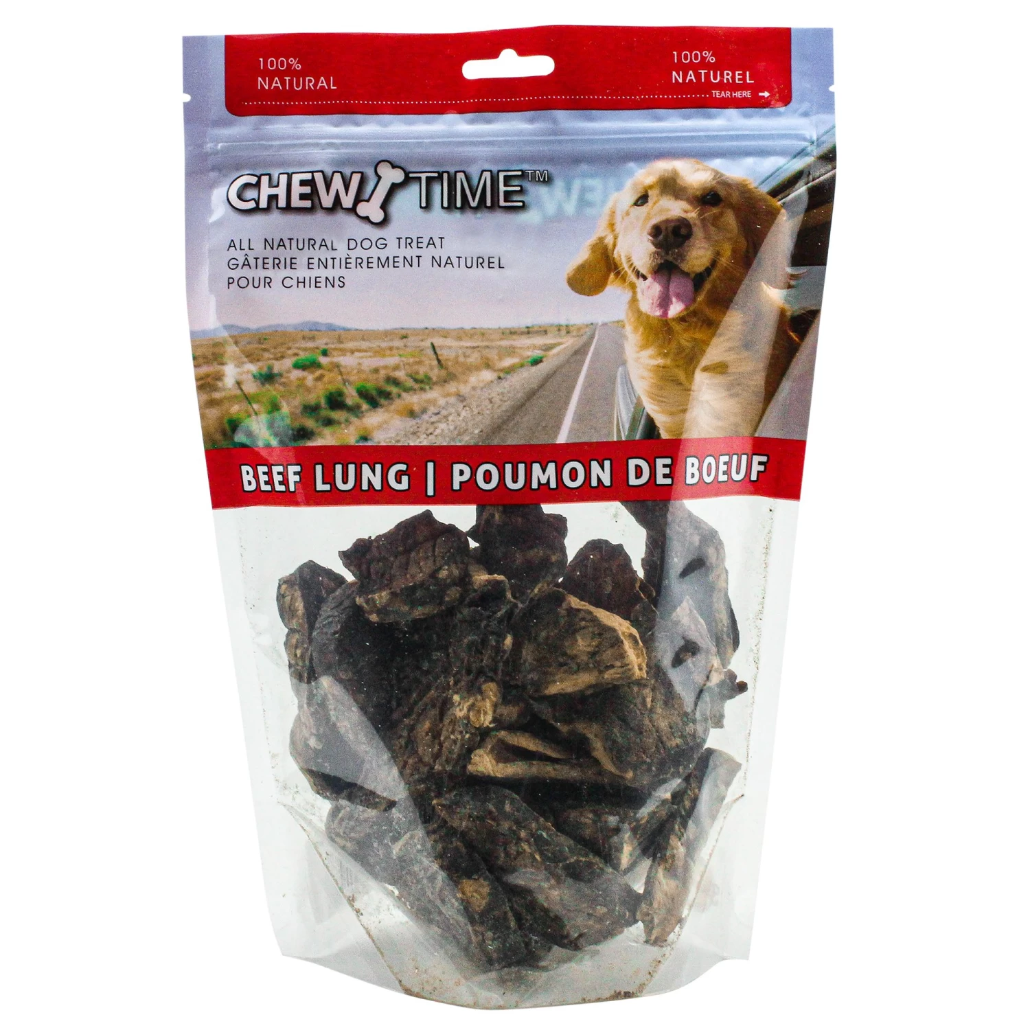 Chew Time™ All Natural Dog Treat - Beef Lung 1 Chew Time™ All Natural Dog Treat - Beef Lung