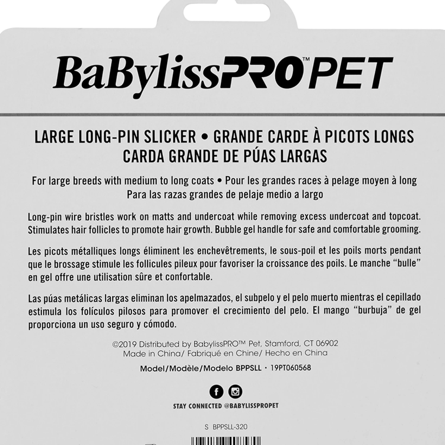 BaBylissPRO™PET Long-Pin Slicker Brush 2 BaBylissPRO™PET Long-Pin Slicker Brush - Image 2