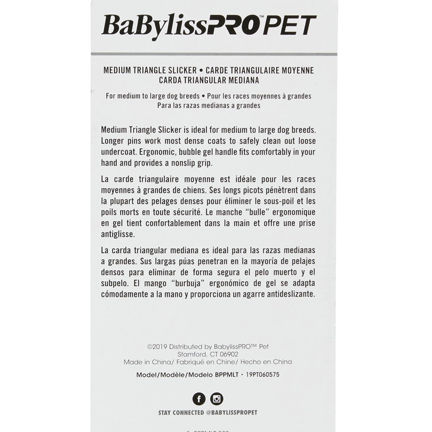 BaBylissPRO™PET Triangle Slicker Brush 2 BaBylissPRO™PET Triangle Slicker Brush - Image 2