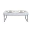 Top Paw® White Marble Folding Legs Elevated Dog Feeder, 3.5-cup