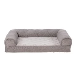 Top Paw® Gray Velvet Orthopedic Couch Dog Bed