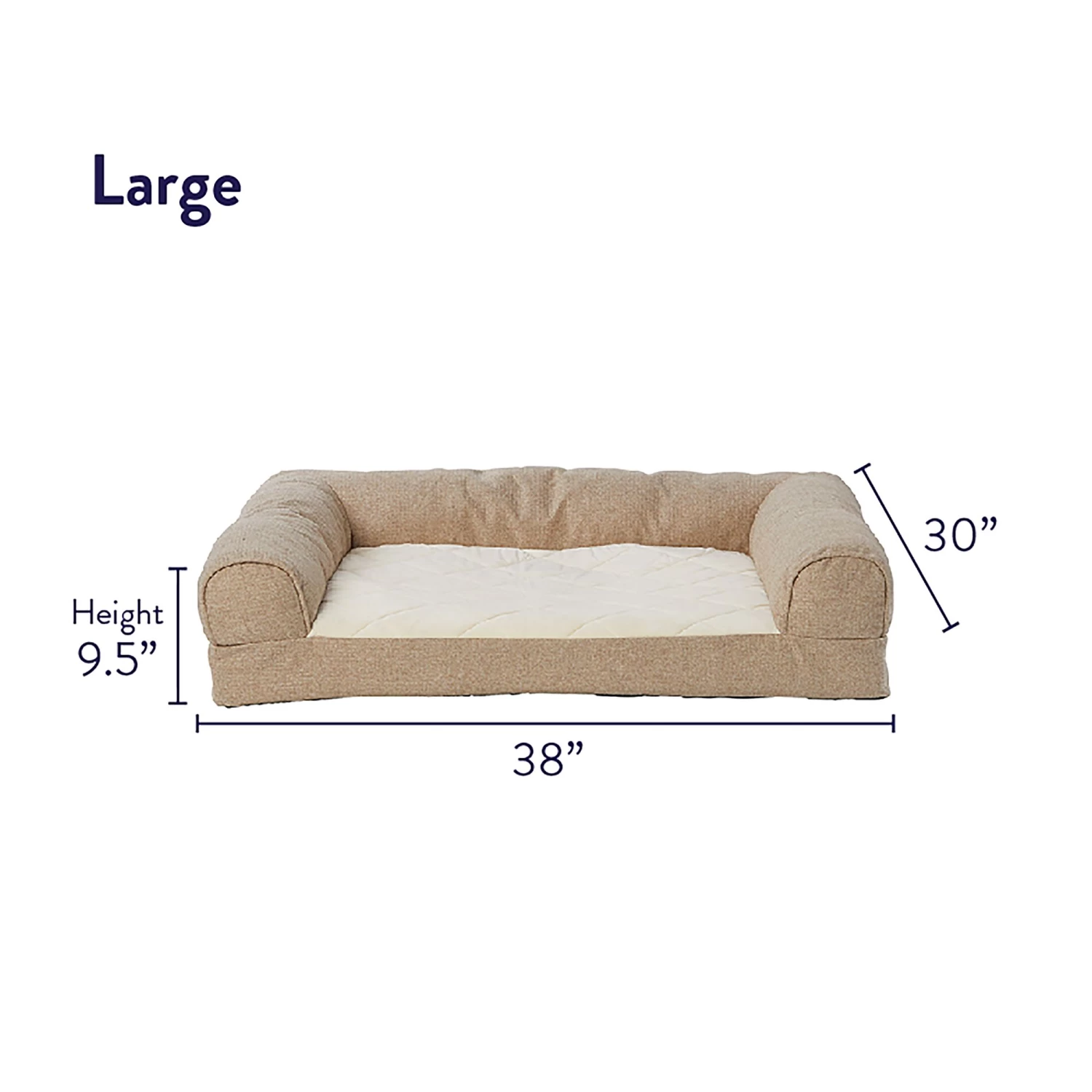 Top Paw® Tan Basket Weave Orthopedic Couch Dog Bed 2 Top Paw® Tan Basket Weave Orthopedic Couch Dog Bed - Image 2