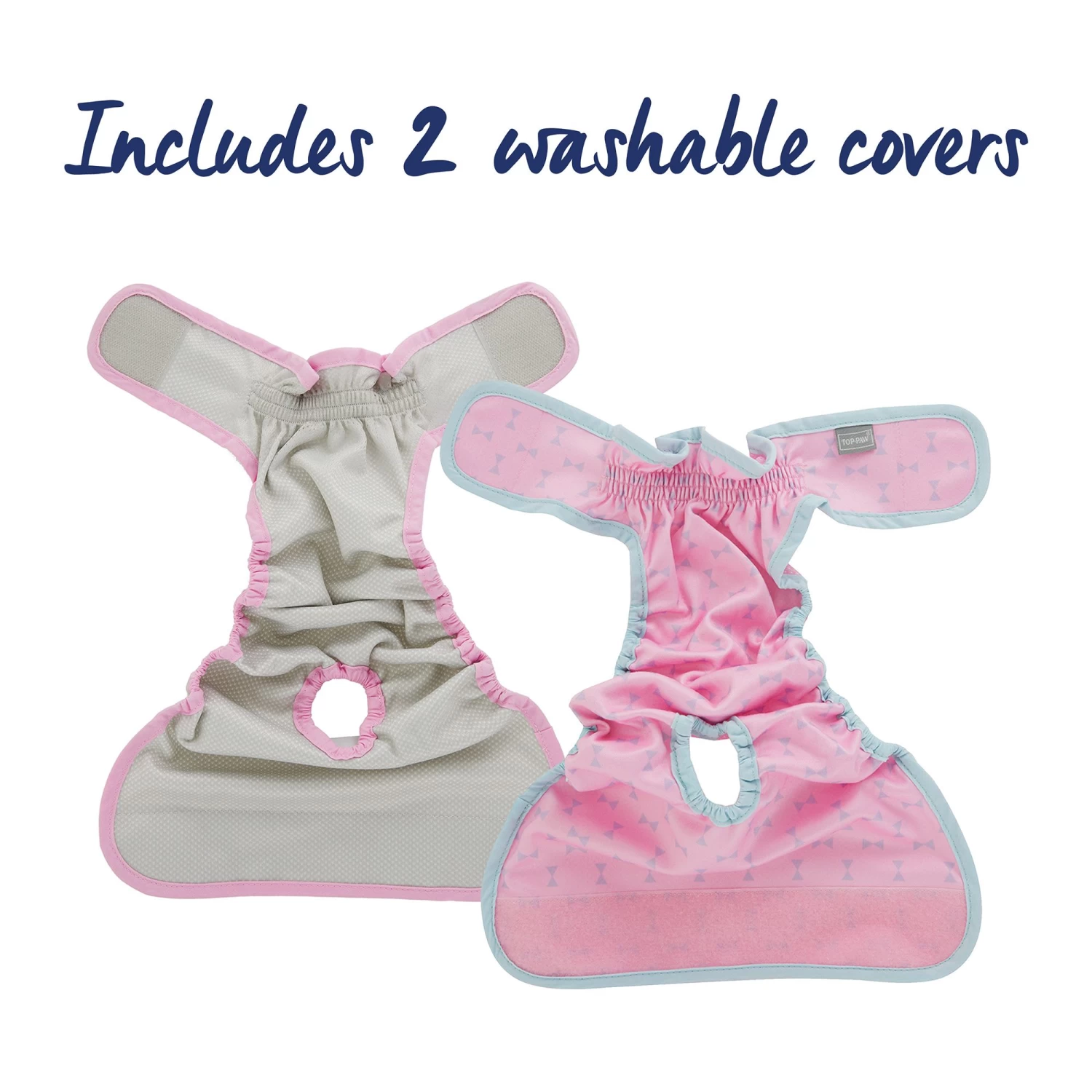 Top Paw® Pink Bow Washable Diaper Cover-Ups 2 Top Paw® Pink Bow Washable Diaper Cover-Ups - Image 2