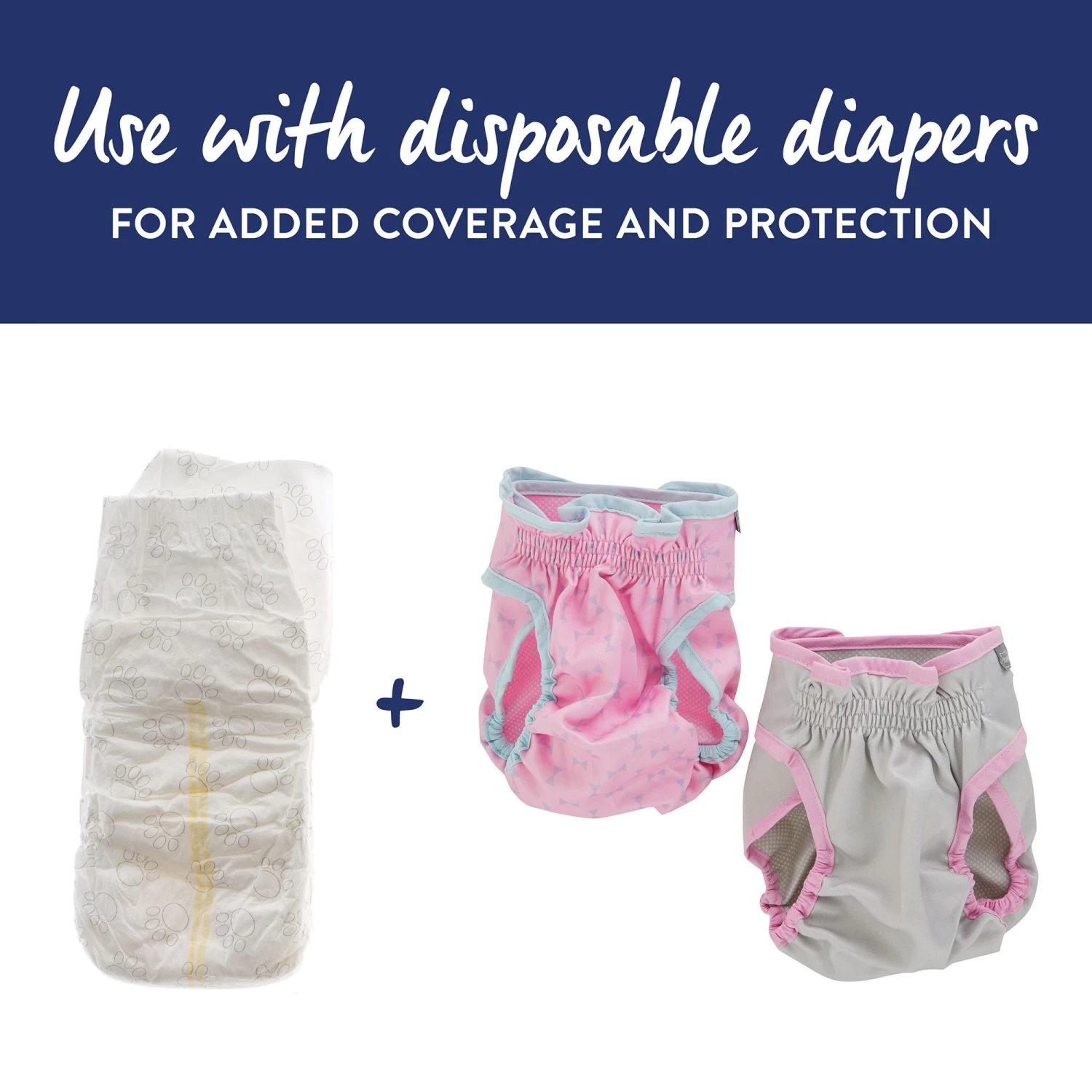 Top Paw® Pink Bow Washable Diaper Cover-Ups 3 Top Paw® Pink Bow Washable Diaper Cover-Ups - Image 3