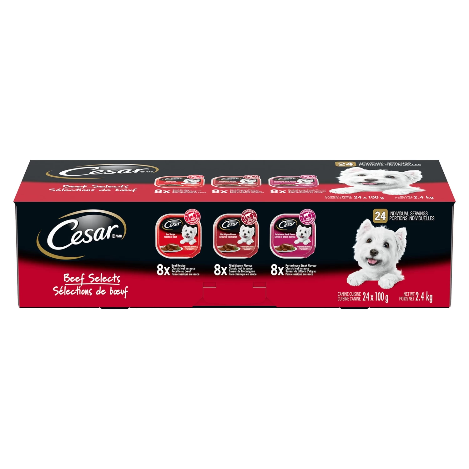 Cesar® Classic Loaf In Sauce Beef Selects Variety Pack Dog Food - 24 Ct 1 Cesar® Classic Loaf In Sauce Beef Selects Variety Pack Dog Food - 24 Ct