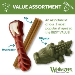 WHIMZEES Variety Value Box Medium Dental Dog Treat - Natural, Grain Free, 44 Count 10 WHIMZEES Variety Value Box Medium Dental Dog Treat - Natural, Grain Free, 44 Count -Pet Essentials Shop 5306141 alt4
