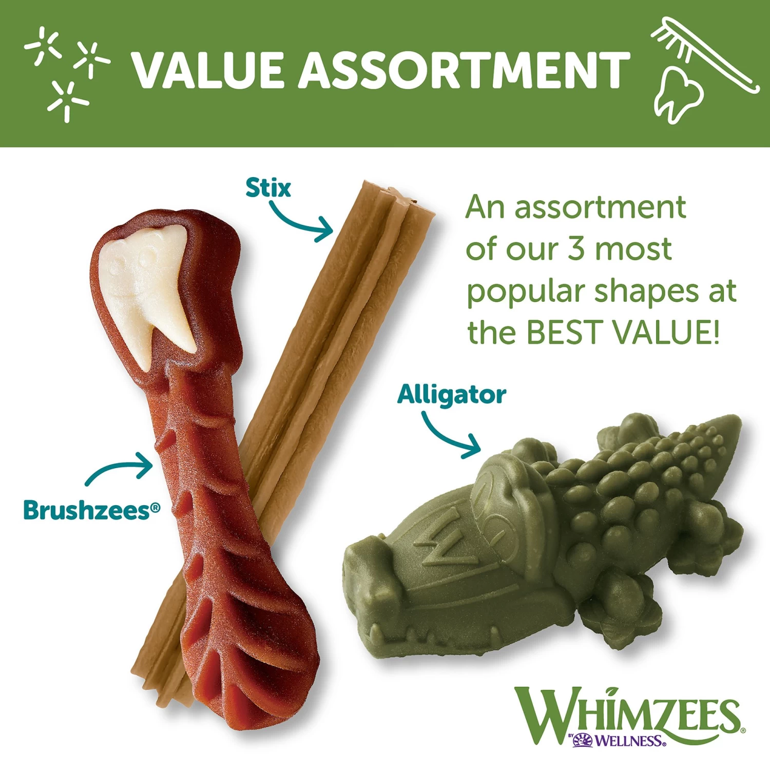 WHIMZEES Variety Value Box Medium Dental Dog Treat - Natural, Grain Free, 44 Count 5 WHIMZEES Variety Value Box Medium Dental Dog Treat - Natural, Grain Free, 44 Count - Image 5