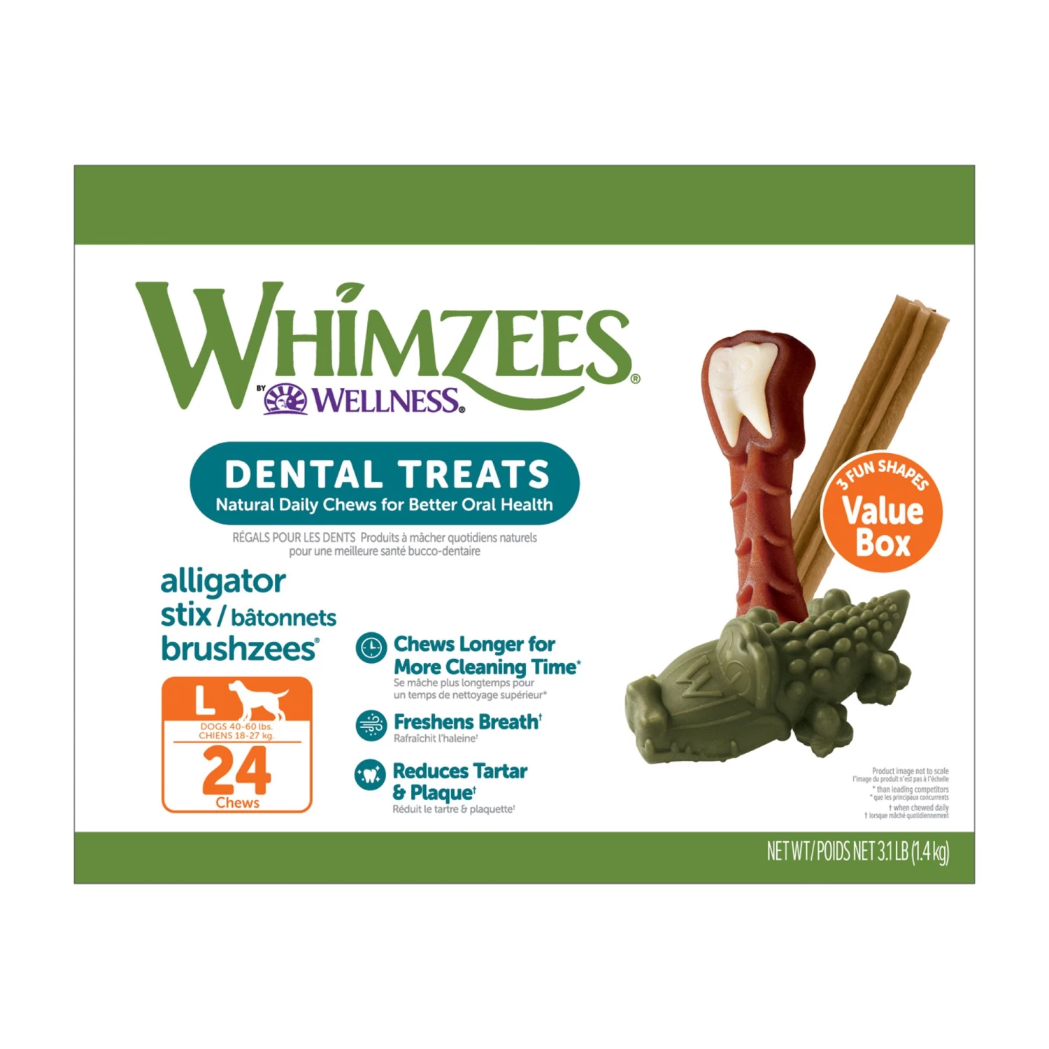 WHIMZEES Variety Value Box Large Dental Dog Treat - Natural, Grain Free, 24 Count 1 WHIMZEES Variety Value Box Large Dental Dog Treat - Natural, Grain Free, 24 Count