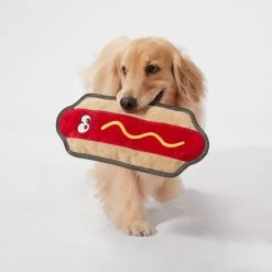 Joyhound Rip Roarin' Tough Hot Dog Dog Toy - Tough Plush -Pet Essentials Shop 5308439 alt2