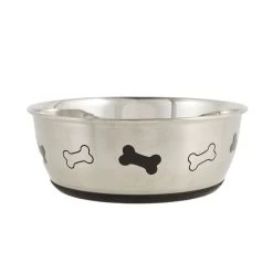 Top Paw® Bone Print Stainless Steel Dog Bowl
