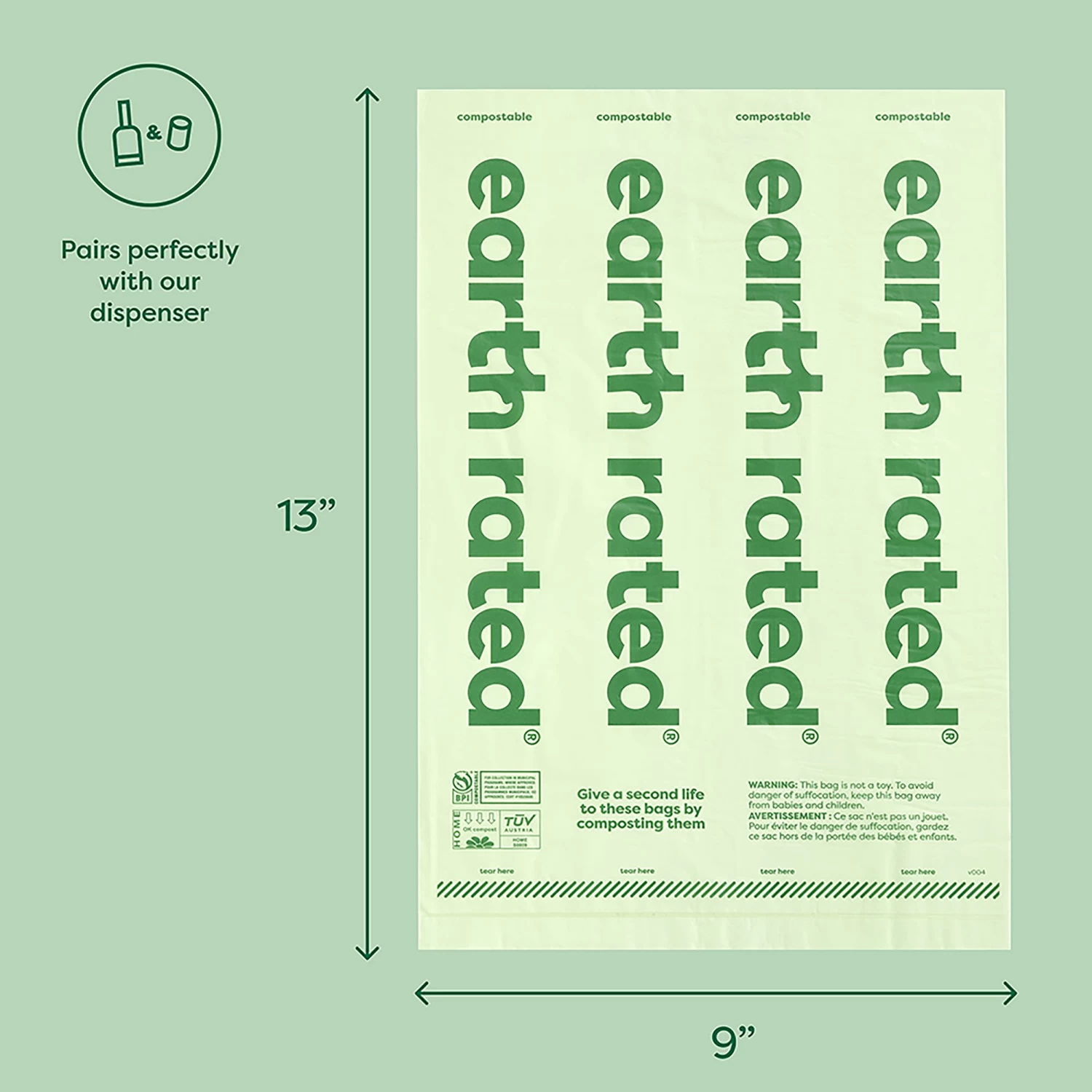 Earth Rated® Dog Waste Pick Up Bags - Compostable, 120 Count 4 Earth Rated® Dog Waste Pick Up Bags - Compostable, 120 Count - Image 4