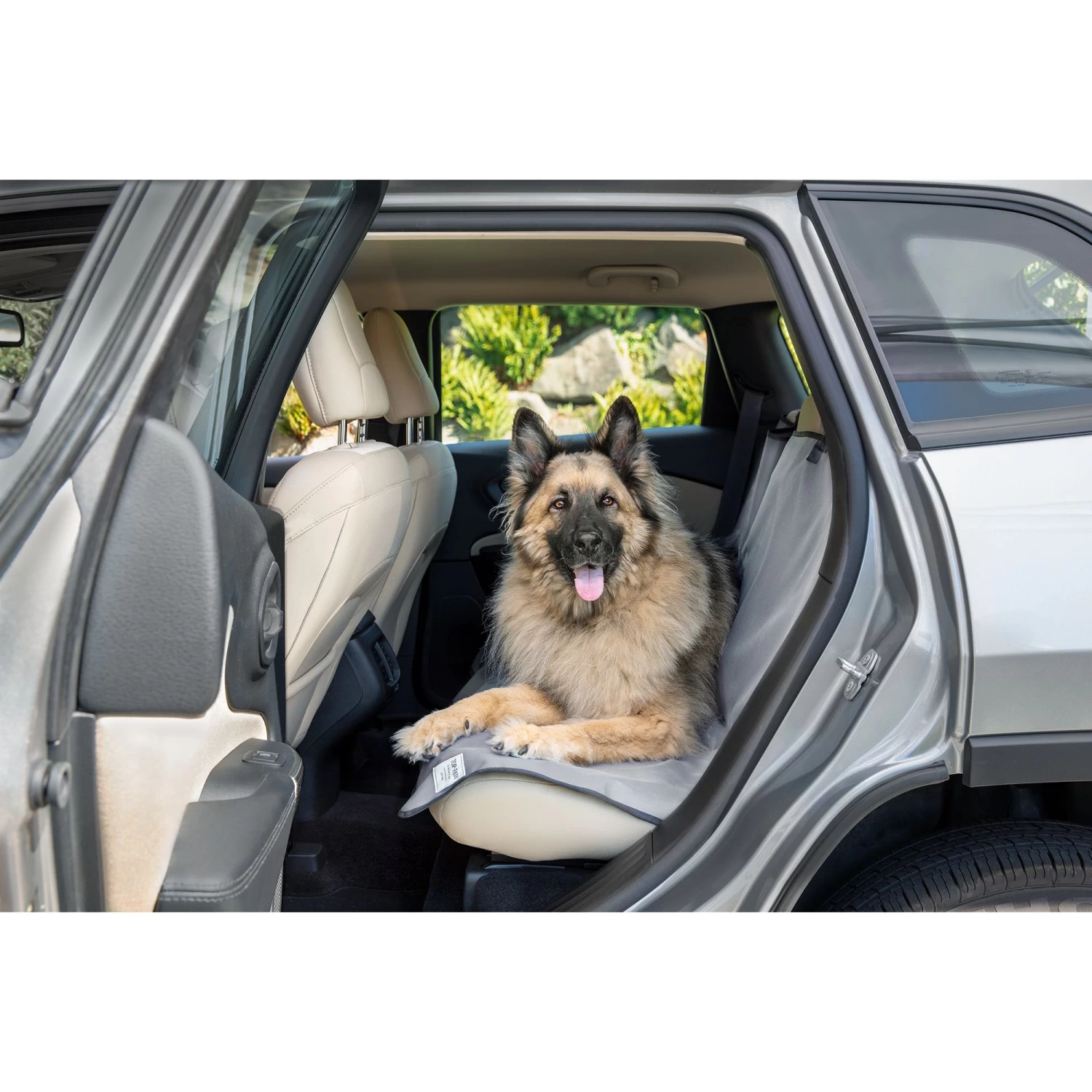 Top Paw® Waterproof Canvas Rear Bench Seat Cover, Gray 1 Top Paw® Waterproof Canvas Rear Bench Seat Cover, Gray