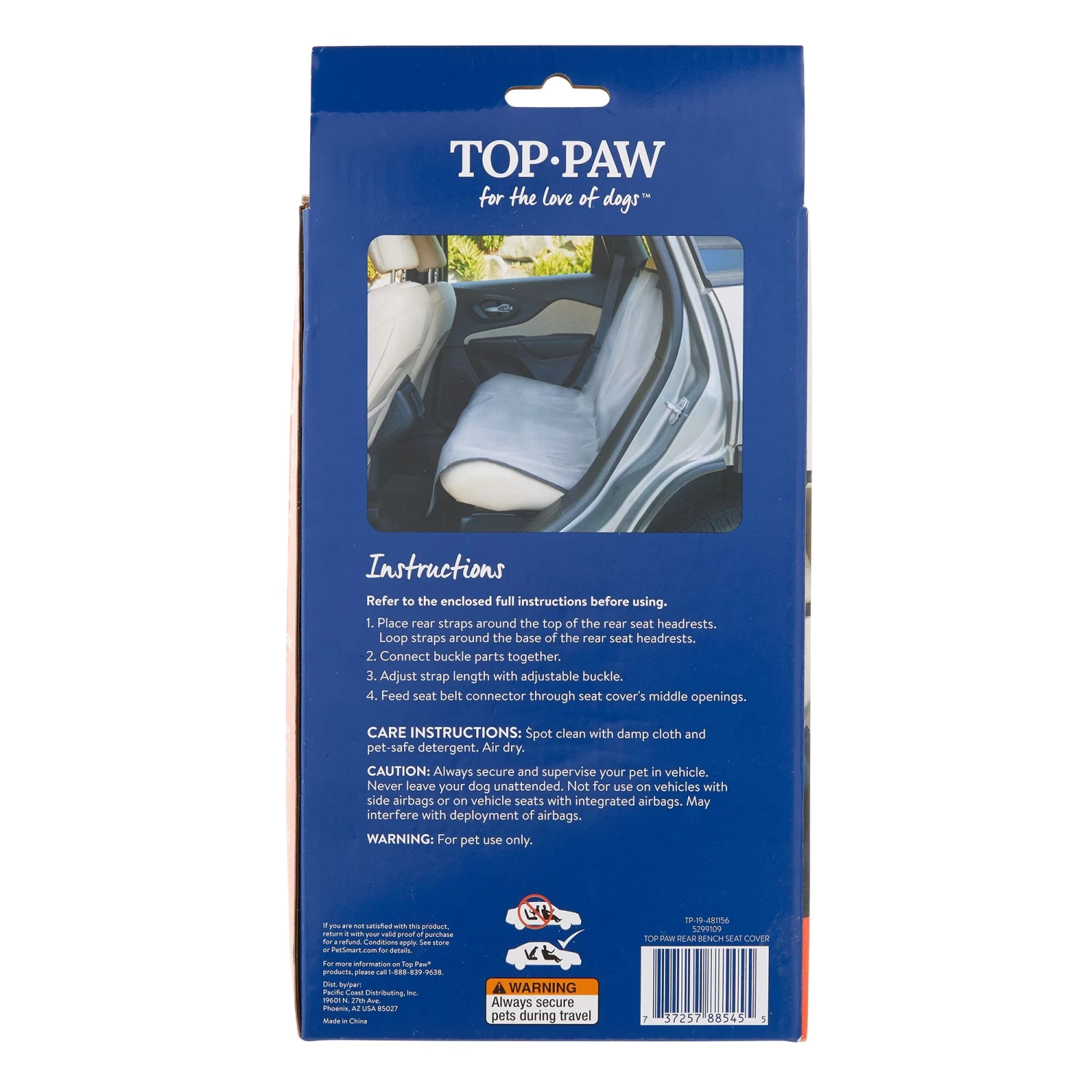 Top Paw® Waterproof Canvas Rear Bench Seat Cover, Gray 5 Top Paw® Waterproof Canvas Rear Bench Seat Cover, Gray - Image 5