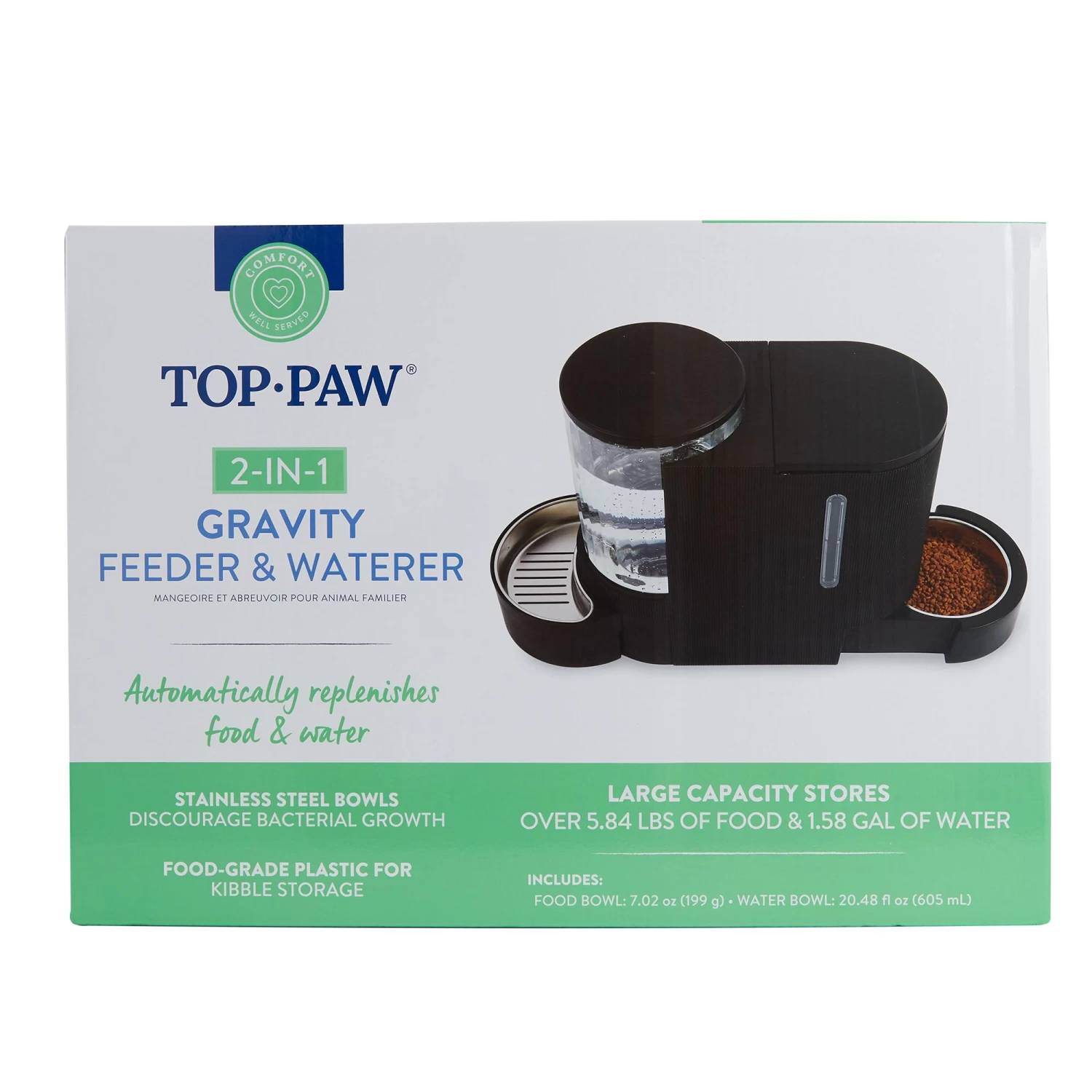 Top Paw® 2-in-1 Gravity Pet Feeder & Waterer 3 Top Paw® 2-in-1 Gravity Pet Feeder & Waterer - Image 3