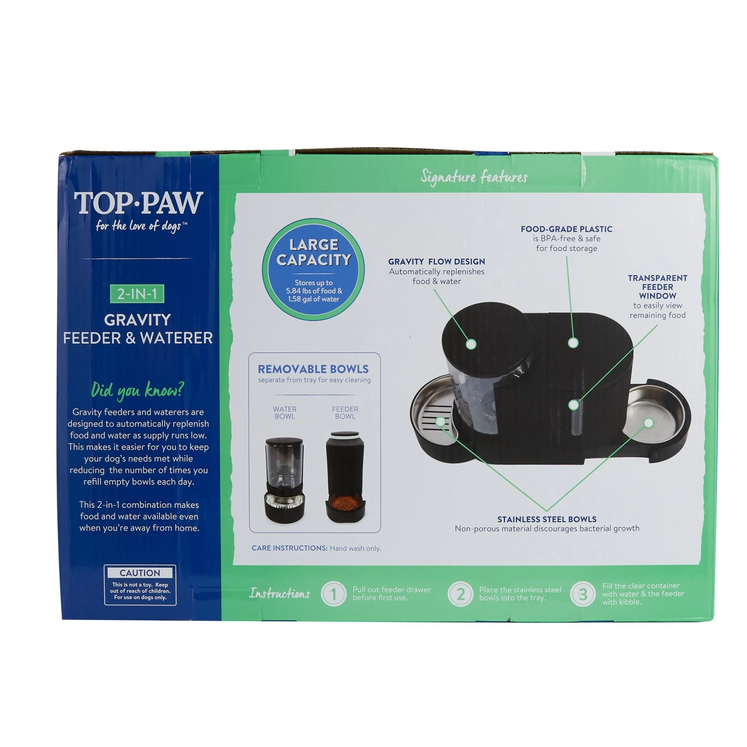 Top Paw® 2-in-1 Gravity Pet Feeder & Waterer 4 Top Paw® 2-in-1 Gravity Pet Feeder & Waterer - Image 4