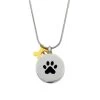 A Piece Of Them Small Paw With Gold Bone Pet Urn Necklace