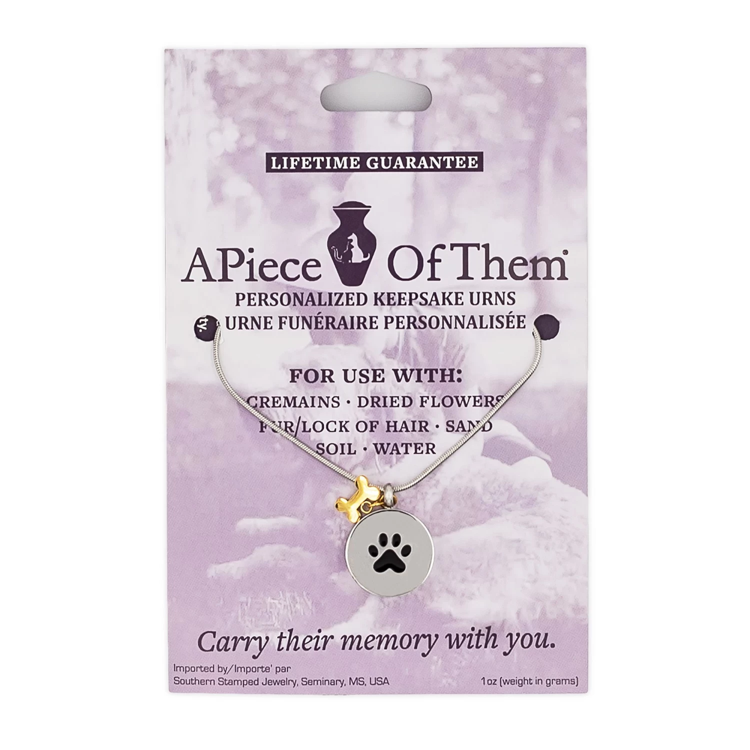 A Piece Of Them Small Paw With Gold Bone Pet Urn Necklace 3 A Piece Of Them Small Paw With Gold Bone Pet Urn Necklace - Image 3