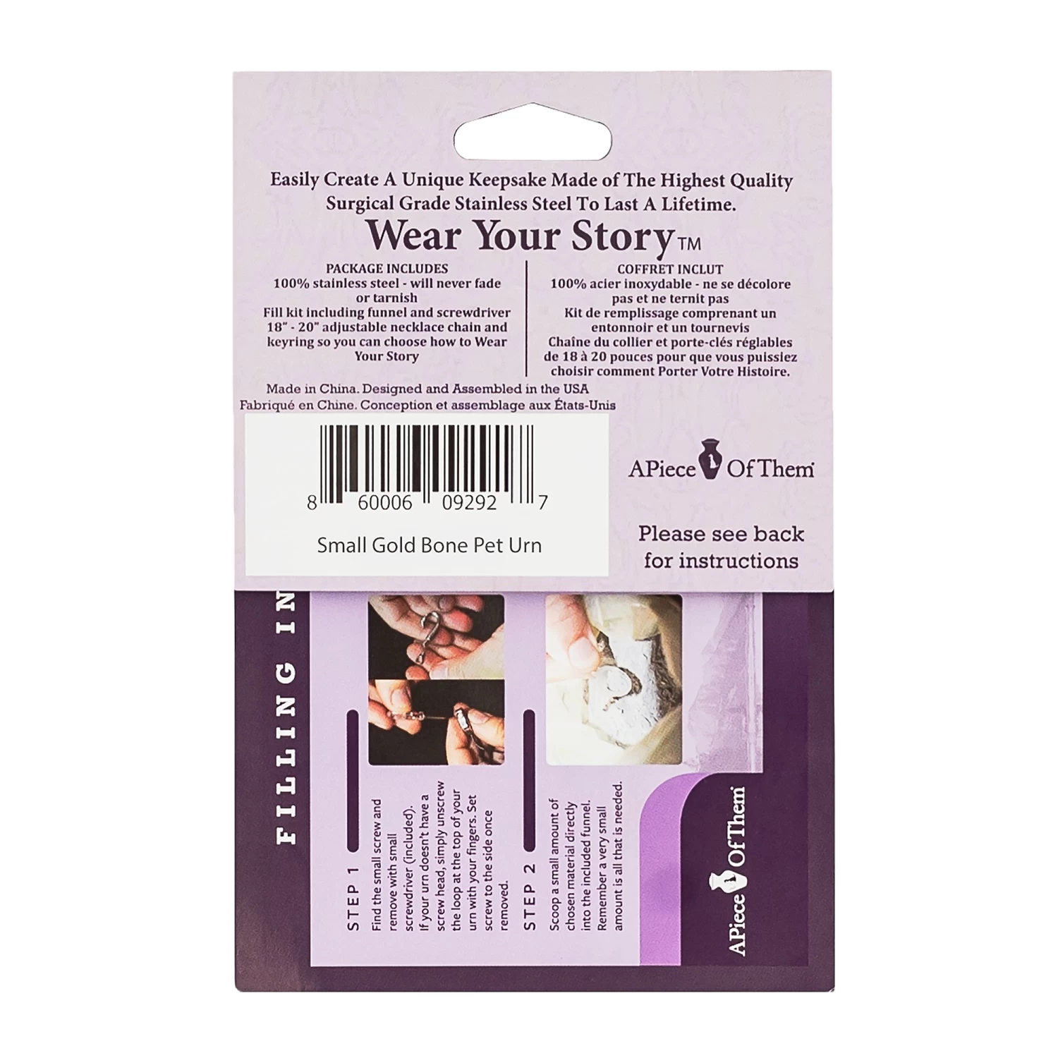 A Piece Of Them Small Paw With Gold Bone Pet Urn Necklace 4 A Piece Of Them Small Paw With Gold Bone Pet Urn Necklace - Image 4